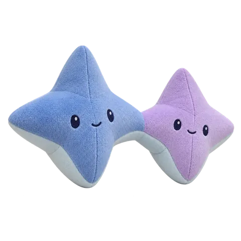 Two connected plush stars