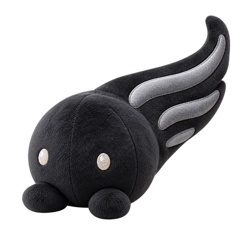 Black plush comet with silver tail streaks