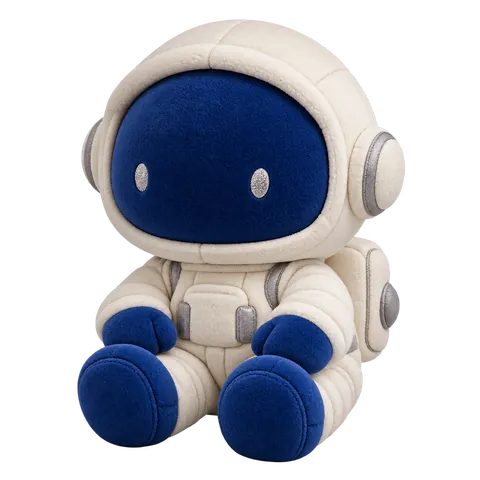 White and blue plush astronaut