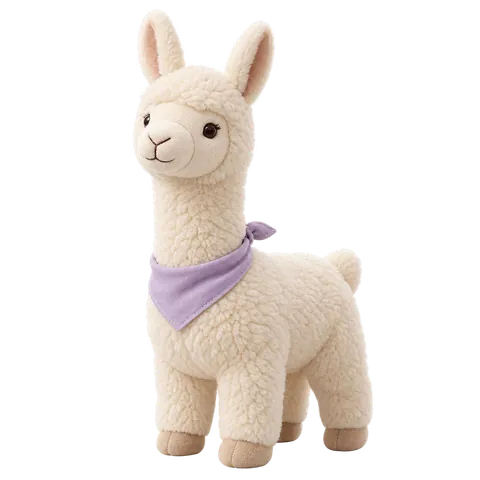 Cream plush llama